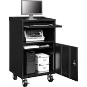 Global Industrial Mobile Computer Cabinet, Black, 27W x 24D x 49-1/4H 694561BK